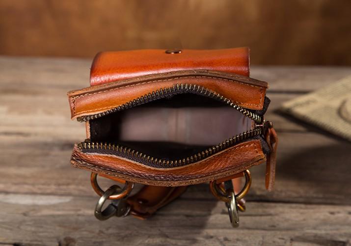 Cool Leather Mens Vintage Small Side Bag Belt Pouch Belt Bag For Men –  iwalletsmen