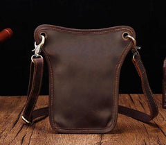 Cool Leather Small Side Bag Messenger Bag Waist Bag Small Shoulder Bag For Men