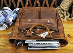 Cool Leather Vintage Brown Handbag Mens Backpacks Travel Backpack School Backpack for Men