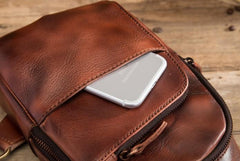 Cool Leather Vintage Chest Bags Sling Bag Crossbody Bag Travel Bag Sling Hiking Bag For Men - imessengerbags