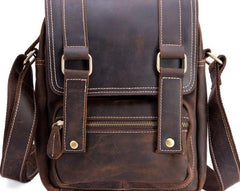 Cool Leather Vintage Mens Brown Small Side Bag Small Shoulder Bags For Men