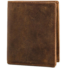 Cool Leather Vintage Mens Slim Small Wallets Zipper billfold Wallets for Men - imessengerbags
