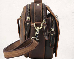 Cool Leather Vintage Small Side Bags Waist Bag Belt Pouch Small Shoulder Bags For Men - imessengerbags