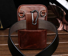Cool Leather Mens Vintage Small Side Bag Belt Pouch Belt Bag For Men