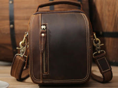 Cool Leather Vintage Small Side Bags Waist Bag Belt Pouch Small Shoulder Bags For Men - imessengerbags