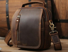 Cool Leather Vintage Small Side Bags Waist Bag Belt Pouch Small Shoulder Bags For Men - imessengerbags