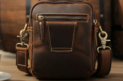 Cool Leather Vintage Small Side Bags Waist Bag Belt Pouch Small Shoulder Bags For Men