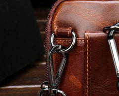 Cool Leather Mens Vintage Small Side Bag Belt Pouch Belt Bag For Men