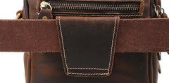 Cool Leather Vintage Small Side Bags Waist Bag Belt Pouch Small Shoulder Bags For Men - imessengerbags