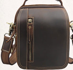 Cool Leather Vintage Small Side Bags Waist Bag Belt Pouch Small Shoulder Bags For Men - imessengerbags