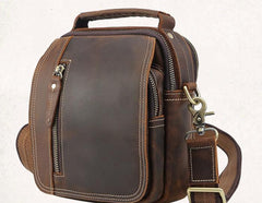 Cool Leather Vintage Small Side Bags Waist Bag Belt Pouch Small Shoulder Bags For Men - imessengerbags