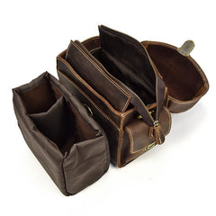 Cool Men Leather Camera Bag Canon Vintage Messenger Shoulder bag For Men