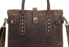 Cool Men Vintage Leather Handbag Tote Shoulder bag CrossBody Bag For Men