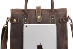 Cool Men Vintage Leather Handbag Tote Shoulder bag CrossBody Bag For Men - imessengerbags