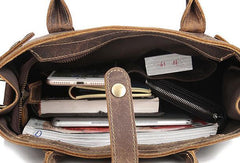 Cool Men Vintage Leather Handbag Tote Shoulder bag CrossBody Bag For Men - imessengerbags