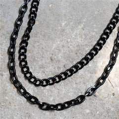 Cool Men's Black Double Layer Pants Chain Punk Jeans Chain Jean Chain Wallet Chain For Men - imessengerbags