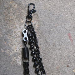 Cool Men's Black Triple Pants Chain Punk Wallet Chain Jeans Chain Jean Chain For Men - imessengerbags