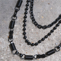 Cool Men's Black Triple Pants Chain Punk Wallet Chain Jeans Chain Jean Chain For Men - imessengerbags