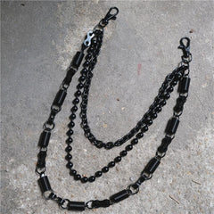 Cool Men's Black Triple Pants Chain Punk Wallet Chain Jeans Chain Jean Chain For Men - imessengerbags