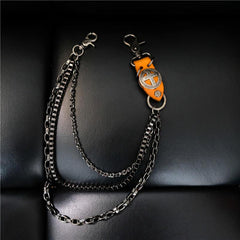 Cool Men's Cross Three Layer Wallet Chain Pants Chain Punk Biker Wallet Chain For Men - imessengerbags