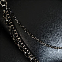 Cool Men's Cross Three Layer Wallet Chain Pants Chain Punk Biker Wallet Chain For Men - imessengerbags