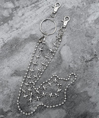 Fashion Men's Womens Double Bead Stainless Steel Pants Chain Biker Wallet Chain For Men - imessengerbags