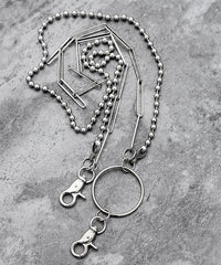 Fashion Men's Womens Double Bead Stainless Steel Pants Chain Biker Wallet Chain For Men - imessengerbags