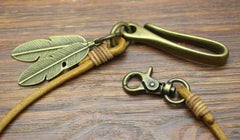 Cool Men's Feather Leather Key Chain Pants Chain Biker Wallet Chain For Men - imessengerbags