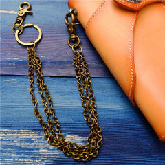Badass Men's Brass Pants Chain Punk Fashion Gold Wallet Chains For Men - imessengerbags