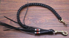 Cool Men's Handmade Black Leather Braided Pants Chain Biker Wallet Chain For Men - imessengerbags
