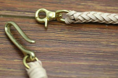 Cool Men's Leather Braided Biker Wallet Chain Pants Chain Wallet Chain For Men - imessengerbags