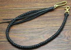 Cool Men's Leather Braided Biker Wallet Chain Pants Chain Wallet Chain For Men - imessengerbags