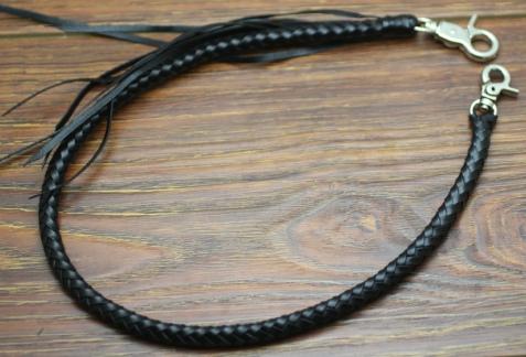 Cool Men's Leather Braided Biker Wallet Chain Pants Chain Wallet Chain For Men - imessengerbags