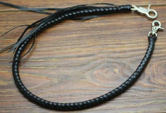 Cool Men's Leather Braided Biker Wallet Chain Pants Chain Wallet Chain For Men - imessengerbags