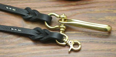 Cool Men's Handmade Leather Black Beige Pants Chain Biker Wallet Chain For Men - imessengerbags