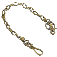 Cool Handmade Men's Pure Brass Skull Chain Pants Chains Biker Wallet Chain For Men - imessengerbags