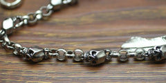 Cool Men's Handmade Stainless Steel Skull Biker Wallet Chain Pants Chain Wallet Chain For Men - imessengerbags