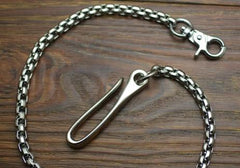 Cool Men's Handmade Stainless Steel Silver Biker Wallet Chain Pants Chain Wallet Chain For Men - imessengerbags