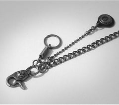 Cool Men's Leather Hanging Pendant Stainless Steel Pants Chain Biker Wallet Chain For Men - imessengerbags