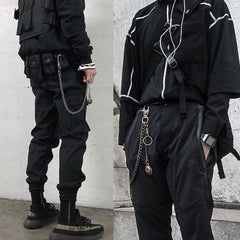 Cool Men's Leather Hanging Pendant Stainless Steel Pants Chain Biker Wallet Chain For Men - imessengerbags