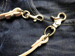 Cool Men's Leather 14‘’ Brass Key Chain Punk Wallet Chain Pants Chain For Men - imessengerbags