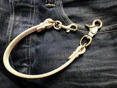 Cool Men's Leather 14‘’ Brass Key Chain Punk Wallet Chain Pants Chain For Men - imessengerbags