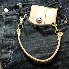 Cool Men's Leather 14‘’ Brass Key Chain Punk Wallet Chain Pants Chain For Men - imessengerbags