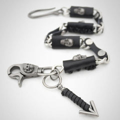 Cool Men's Leather and Metal Chain Long Biker Wallet Chain Pants Chain For Men - imessengerbags