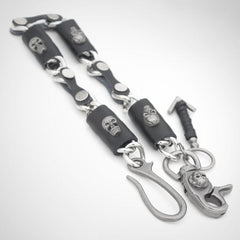 Cool Men's Leather Silver Chain Long Biker Wallet Chain Pants Chain For Men