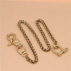 Cool Men's Brass Dragon Key Chain Stainless Steel Pants Chains Biker Wallet Chain For Men - imessengerbags