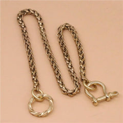 Cool Men's Brass Dragon Key Chain Stainless Steel Pants Chains Biker Wallet Chain For Men