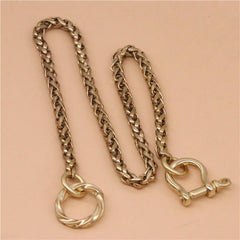 Cool Men's Brass Dragon Key Chain Stainless Steel Pants Chains Biker Wallet Chain For Men - imessengerbags