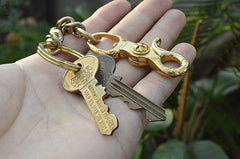 Cool Men's Brass Skull Biker Key Chain Key Holder For Men - imessengerbags