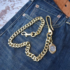 Cool Men's Brass 18â€?long â€?Jeans Chain Jean Chain Silver Biker Wallet Chain Pants Chains For Men - imessengerbags